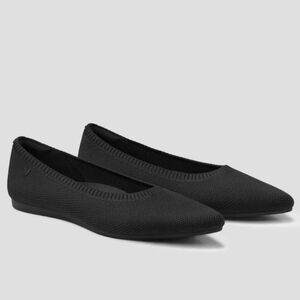 VIVAIA Aria Pointed Toe Knit Ballet Flats Black Size 10.5 EU 41.5